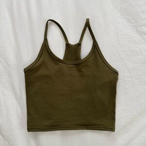 Fleo Switch Up Crop Tank- Fitted .Olive Green